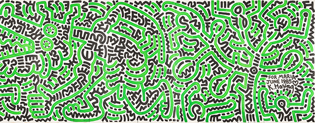 For Maria June 1985 av Keith Haring. Foto: Christian Habetzeder.